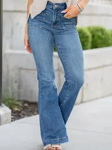 2026 Spring New High Waist Straight Jeans Women's Slim Wide Leg Retro Temperament Trousers Kawaii Jeans for Spring Season