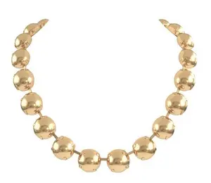 Bezeled Large Gold Bead Necklace