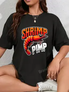100% Cotton Shrimp Seafood Pimp Funny Shrimps Lover T-Shirt