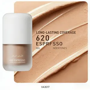 Victoria Anna Liquid Foundation 620 Espresso - Warm Olive Undertones - Long-Wearing, Hydrating & Buildable Coverage - Natural Matte Finish for All Skin Types - Cruelty-Free Face Makeup - VA3017 Concealer concealer