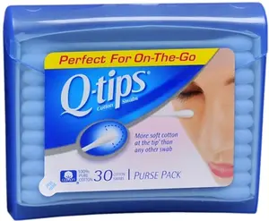 Q-tips Swabs Purse Pack 30 Each (Pack of 10)
