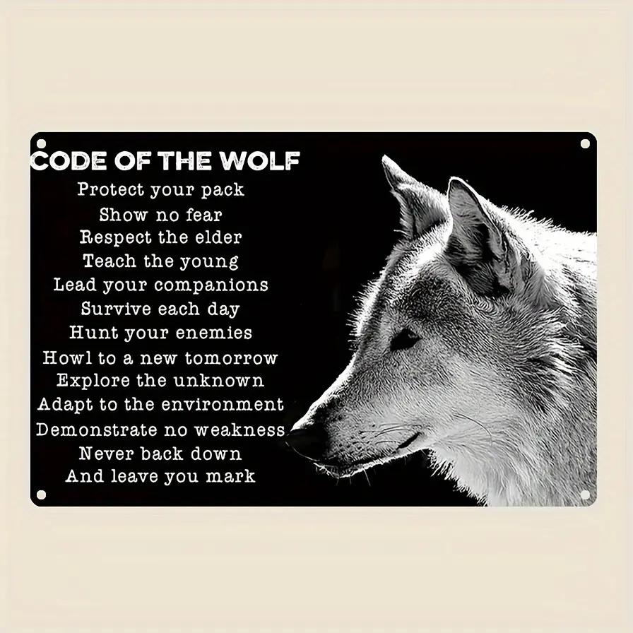 Wolf inspiring quote Wall Art Animal Wolf Art poster Wolf Wall Art for Office decoration Wolf Picture Wall decoration for Man Cave Animal Wolf Art Painting 7.9x11.9 inch metal painting, waterproof and weatherproof decoration, perfect for universities,