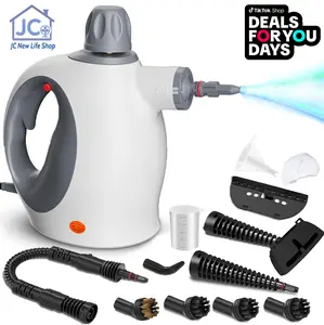 Portable 1200W pressurized handheld high pressure steam cleaner machine /steam mop with safety lock and 12 in 1 multi-function accessories, suitable for kitchen furniture to remove dirt and grease, disinfection, degreasing bathroom car cleaning tools