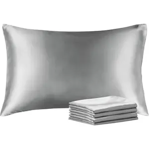 Satin Pillowcase with Zipper 4 Pack, Pillow Cases Standard Size, Super Soft and Cooling Similar to Silk Pillow Cases, Gift for Women Men : Home & Kitchen