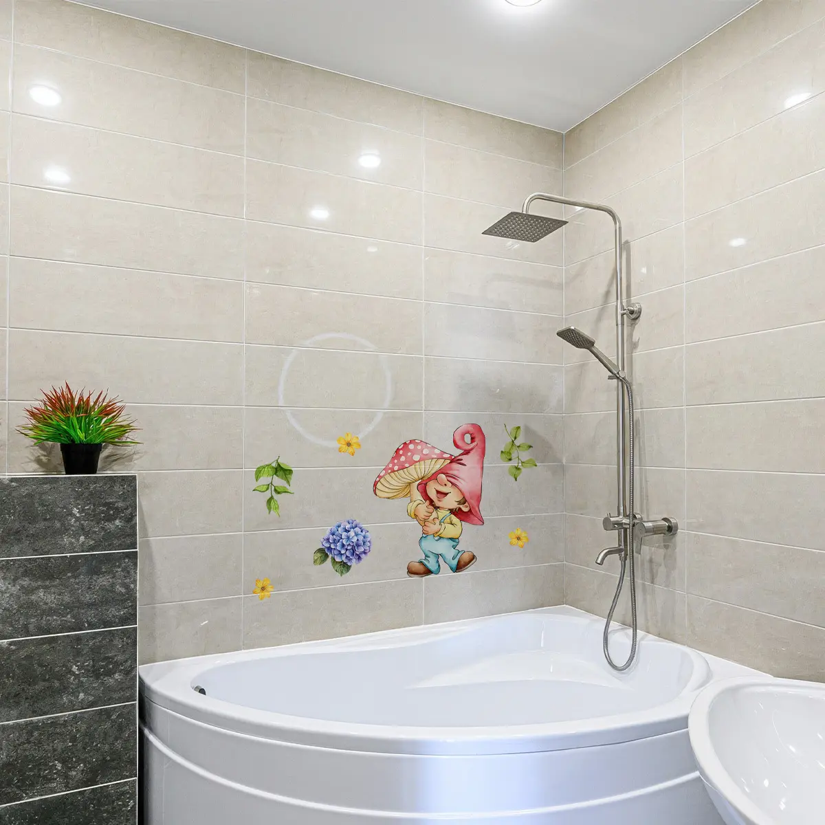 A set (30*30cm) of mushroom elf luminous wall stickers to decorate and beautify festival home living rooms, bedrooms, and corridor background walls, YCG20145