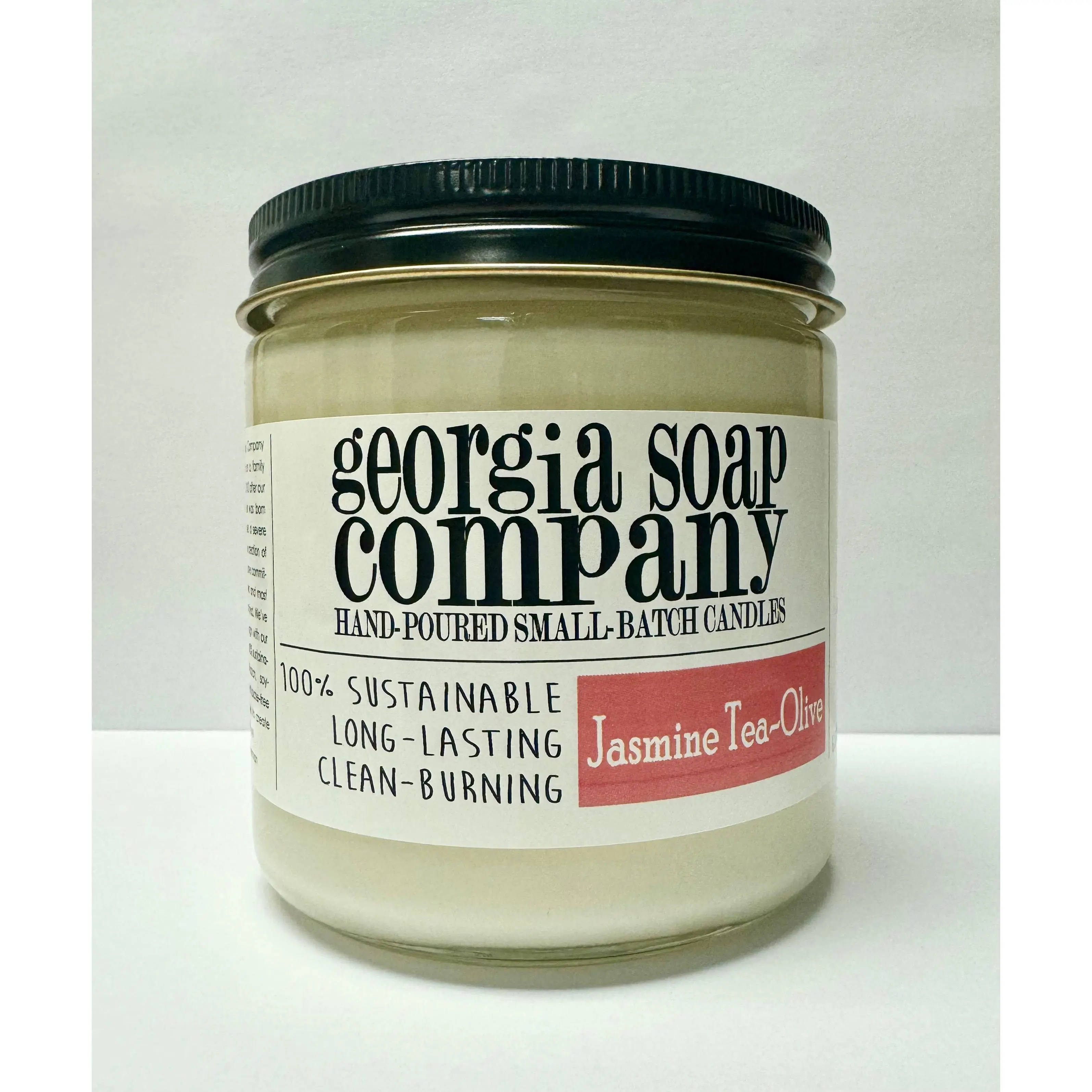 Jasmine Tea-Olive Soy Wax Candle: 100% Sustainable, Long Lasting, Clean Burning