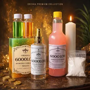 ORISHA 6000 LÔM Power Bath Big Set Luxury Spiritual Bath Collection with Oud Sandalwood & Musk Fragrance for Self-Care Body Care Calming Cleansing 16oz