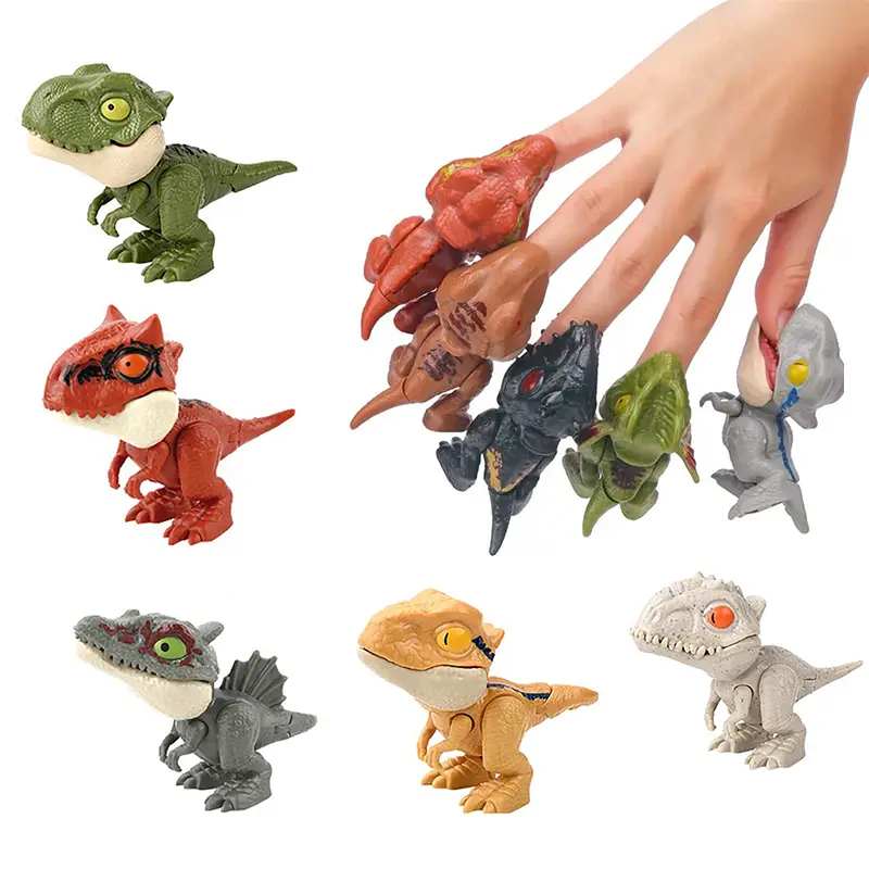 10 PCS Jurassic World Painless Biting Finger Dinosaur Toy -Openable Mouth - Movable Joints - Fun Birthday and Christmas Gift for Kids