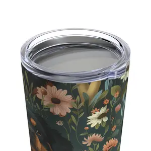 Cottage Core Rottweiler Tumbler 20oz, Portable Bottle Drinkware Lid Plastic Stainless Steel