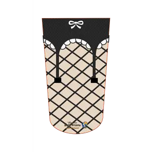 Amputee Sock "Fishnet stocking w garter 001 v1", Prosthetic Limb Sock, 3ply Stump Sock