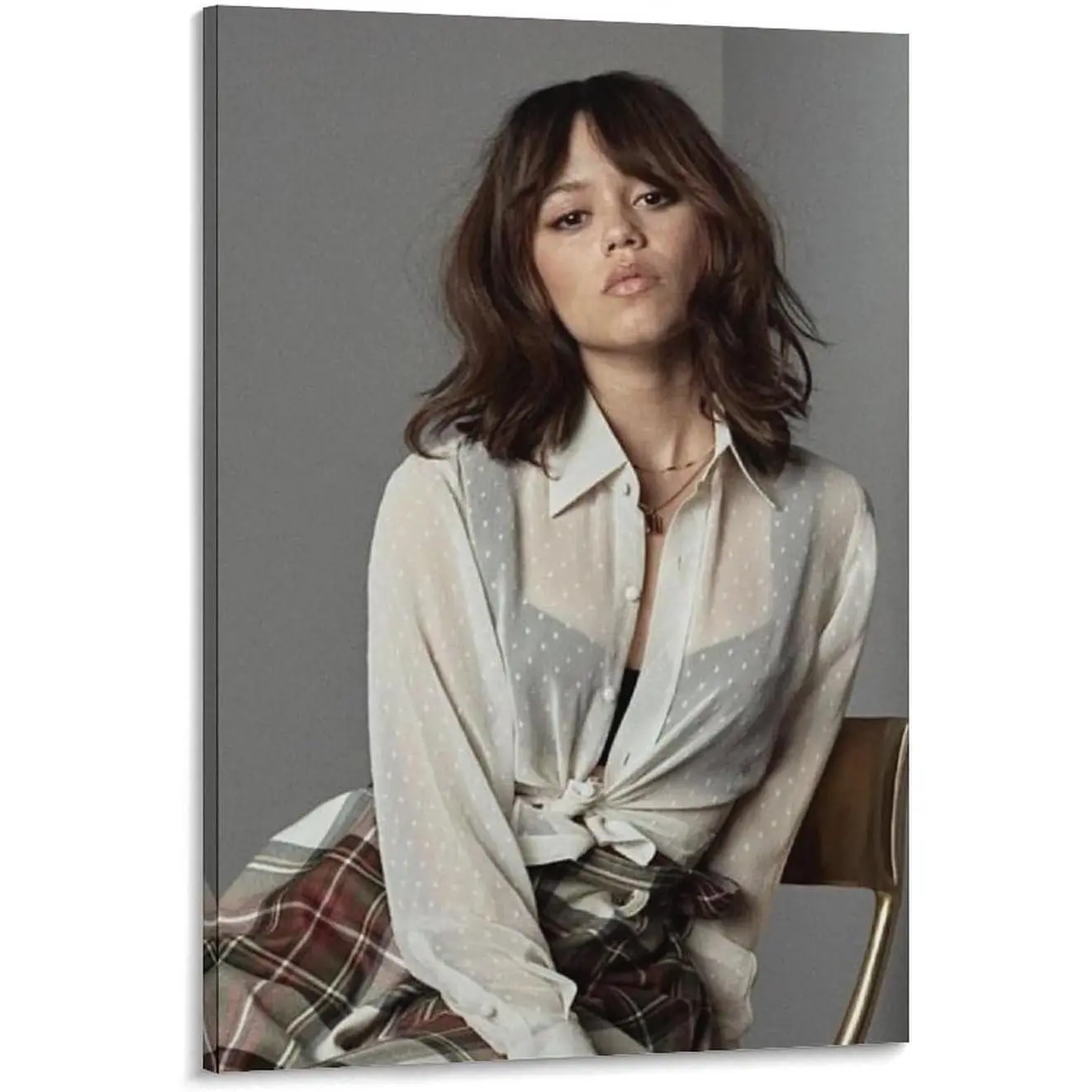 Jenna Ortega Famous Actress Portrait Canvas Print - Artistic High-Res Realistic Photo Wall Art Poster, Bedroom Decor Home Supplies for Living Room Hanging Decoration
