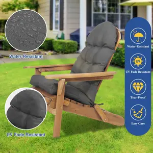 43" x 20" Dark Gray Adirondack Chair Cushion