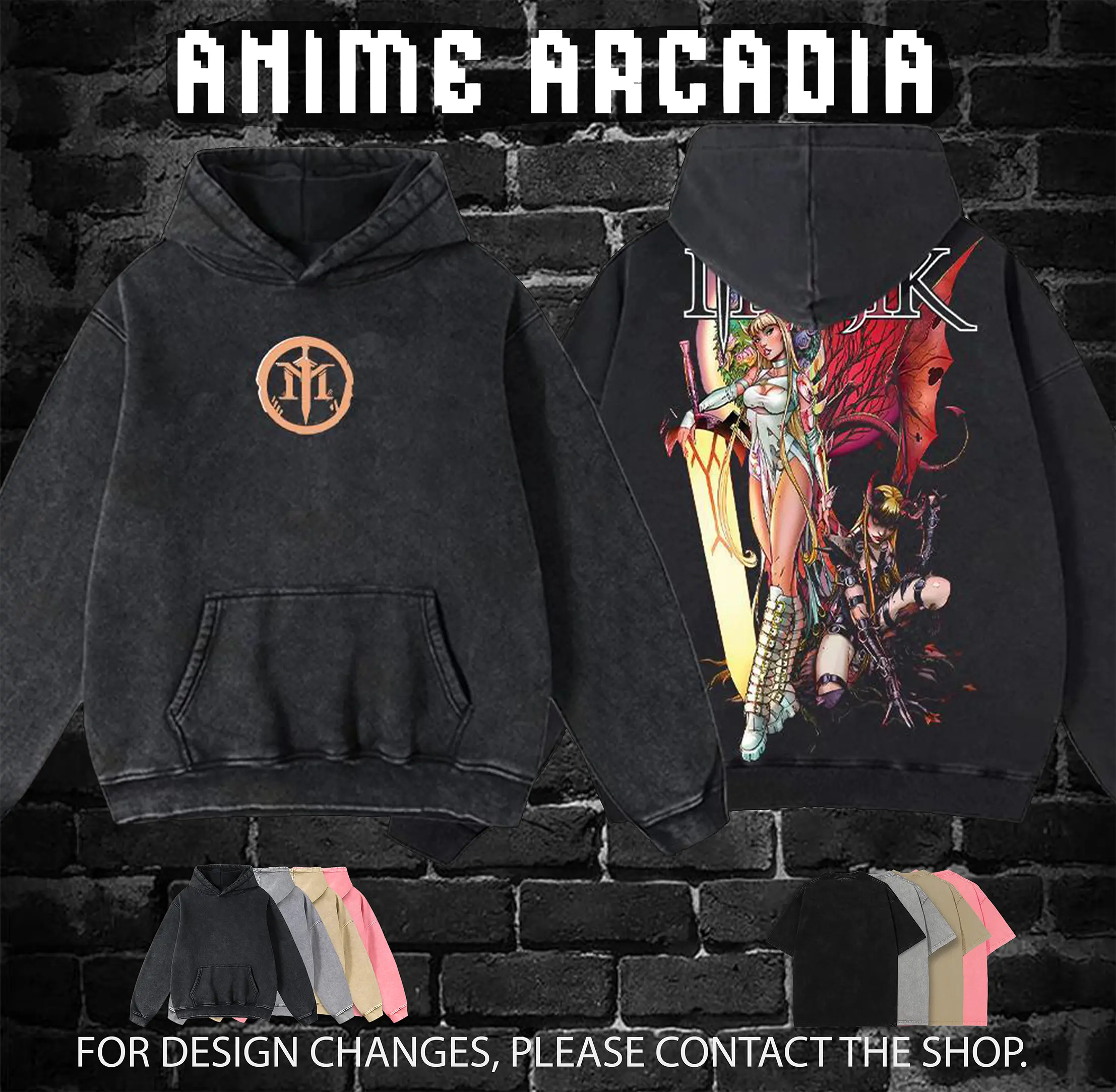 Anime Arcadia Magik Hoodie 100% Premium Cotton Oversized Fit Pre-Washed Unisex Classic Top American Made Menswear 230gsm Heavyweight Fabric - Apparel