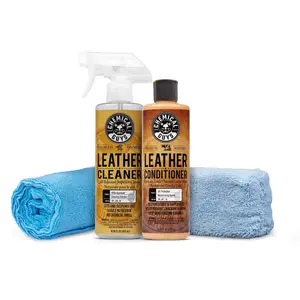 Chemical Guys Kit (4 Piece) Leather Kit: Automotive Leather Cleaner & Conditioner, Unscented, Liquid, 12 oz