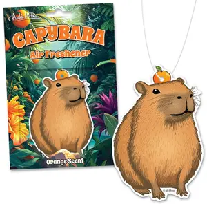 🐹 Cute Funny Capybara Car Air Freshener  (Orange 🍊 Scent) - Archie McPhee