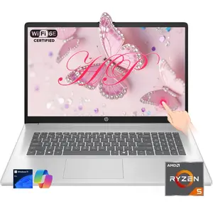 HP 17.3" HD+ Touchscreen Laptop Computer for Business, AMD Ryzen 5 7430U, 8GB/16GB/32GB RAM, 256GB/512GB/1TB/2TB SSD, Windows 11 Pro,