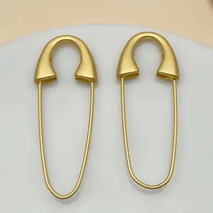 2/5pcs Safety Pin Matt Plated Copper Brass Pin Brooch, DIY Badge Craft Findings, Sewing Jewelry Making Supplies