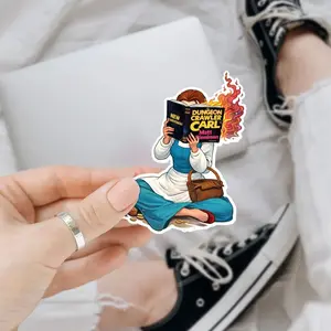 Dungeon Crawler Carl Sticker, Princess Reading Book Sticker, Princess Donut, Belle Book Sticker, DCC Sticker, Waterproof