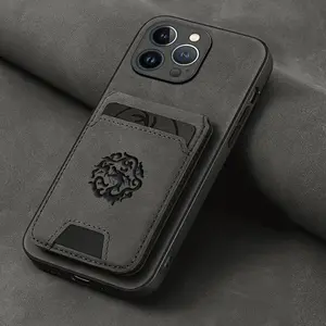 Luxury PU Leather Card Bag Phone Case with Magnetic Closure, 1 Count Full Body Shockproof Phone Protective Cover, Fashion Phone Accessories for iPhone, Casing, Phone Pouch