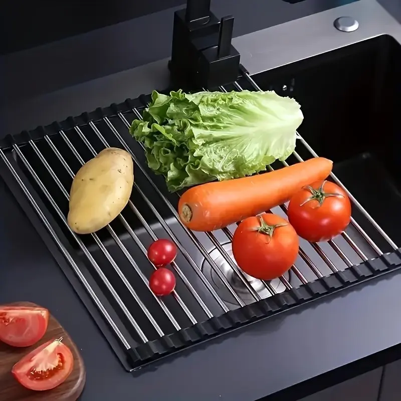 1pc Kitchen Sink Corner Folding Drainer Rack, Multi-Purpose Kitchen Drain Pipe Organizer, Compact Storage Tool for Restaurant and Home Kitchen