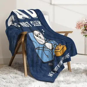 1pc Father's Day Fun Birthday Gift, A Gift for Dad or Husband, "Dad Not Sleeping" Blanket, A Gift for Dad from Daughter or Son, Super Soft Sofa Blanket for Napping