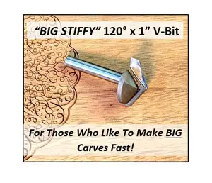 120 Degree Wide-Cutting V Bit 1/4" Shank for CNC Routers