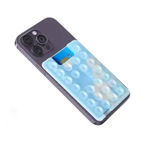 Suction cup mobile phone case holder, suction cup silicone card holder that can absorb mobile phone case selfies, multi-functional bank card holder, suitable for iPhone and Android mobile phone accessories, multiple colors