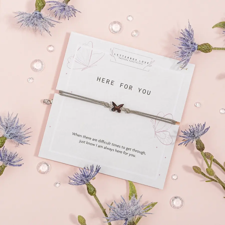 Here For You - Butterfly Pendant Wish Bracelet