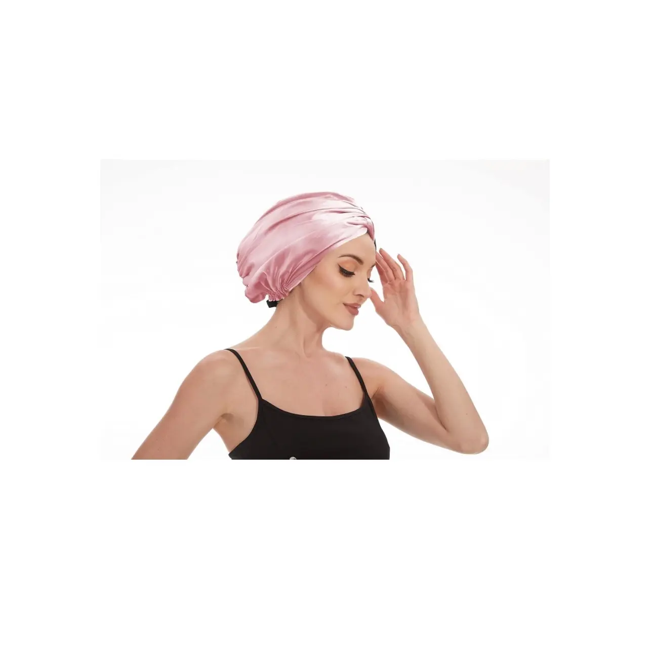 Adjustable Silk Satin Bonnet for Sleeping Women Night Wrap  display picture 1