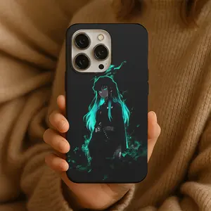 Muichiro Tokito Mist Hashira Dark Aura Phone Case, Demon Slayer Anime Cover, Black & Blue Power Design, Cool Protective Case for Otaku Fans