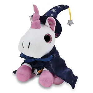 SPARKLE EYES PLUSH - WHITE UNICORN WITH WIZARD DRESS UP