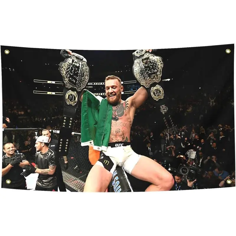 Conor McGregor Boxing Flag Funny Poster Durable Man Cave Wall Flag with Brass Grommets Flag for College Dorm Room Decor,Outdoor,Bedroom, Parties gifts, travel, filming,events,festivals.. (60*40In) Decoration Colorful