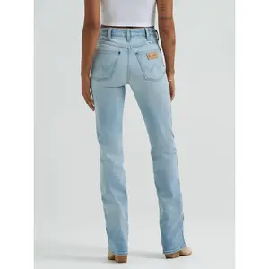 Wrangler Women's Dusty Sky Slim Bootcut Jeans, High Rise Stretch Denim with 5-Pocket Styling