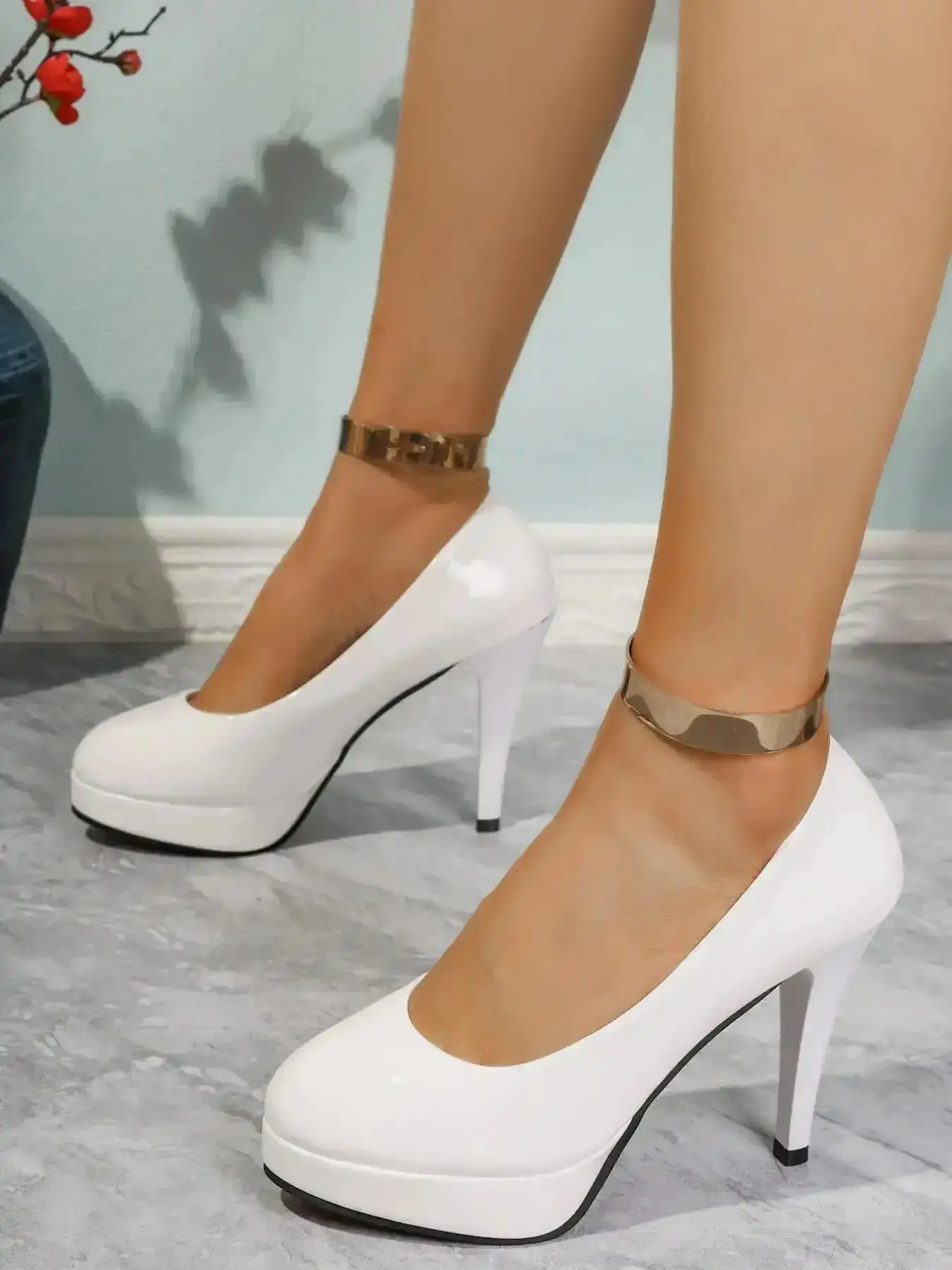 Thick Sole Waterproof Heeled Shoes for Women, 2026 New Sexy Sleek Stylish Trendy Nude Color, High-Heel Round Toe, Mature, Platform Heels, Grip, Dress, Comfy, Stable, Slip On, Casual, Durable, Multi Classic Must Get