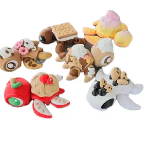 3D Printed Fidget Flexi Turtles - Unique Design with Food Inspired Patterns and Shapes for Fun and Engaging Play