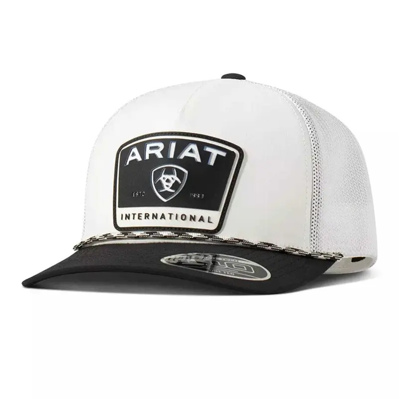 Ariat Unisex Rubber White Mesh Back Snapback Hats