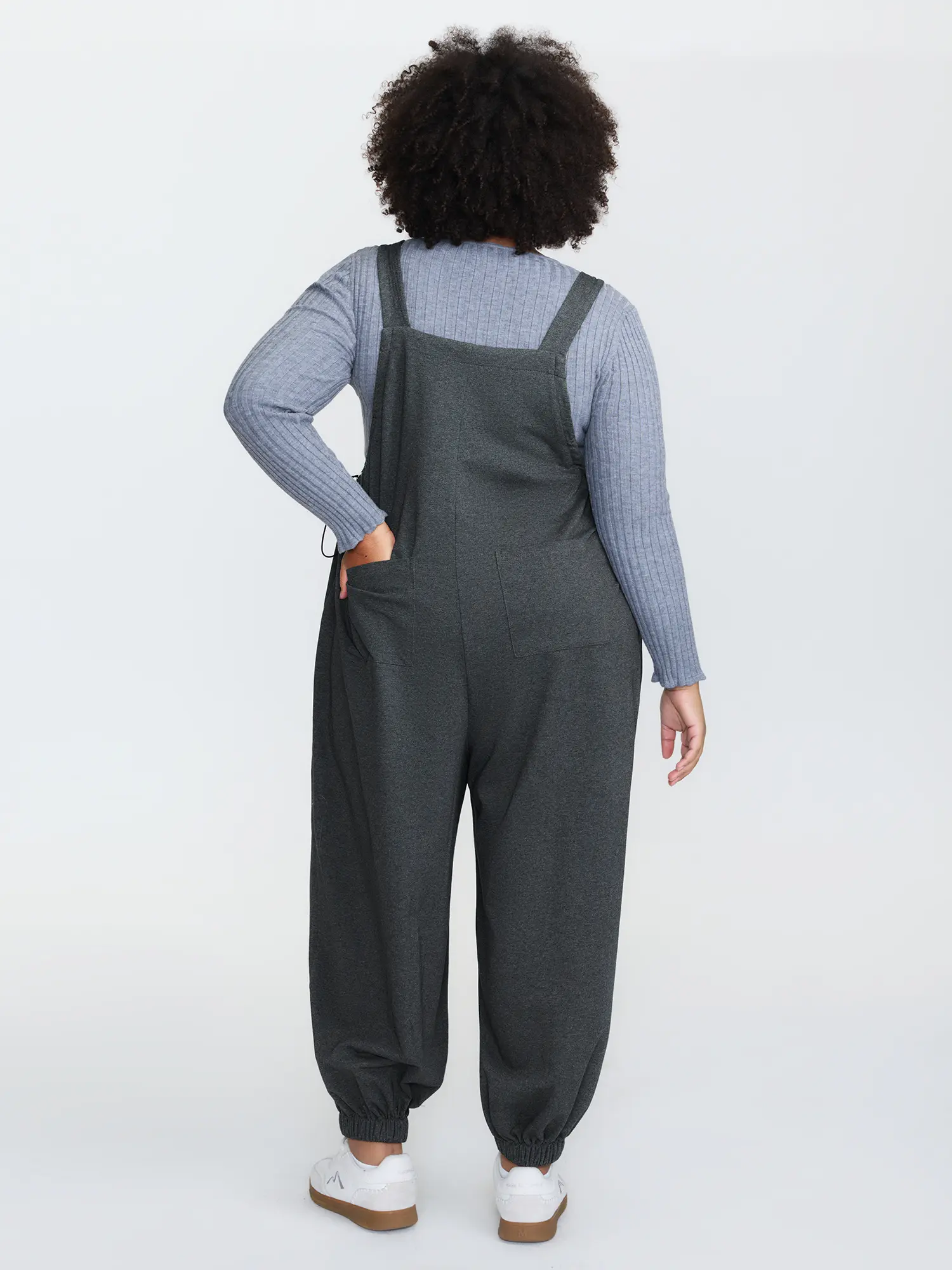 リピート 8BALL PULL OVER Lサイズ グレー BLOOMCHIC Plus Size Stretchy Solid Cotton-Polyester Overall