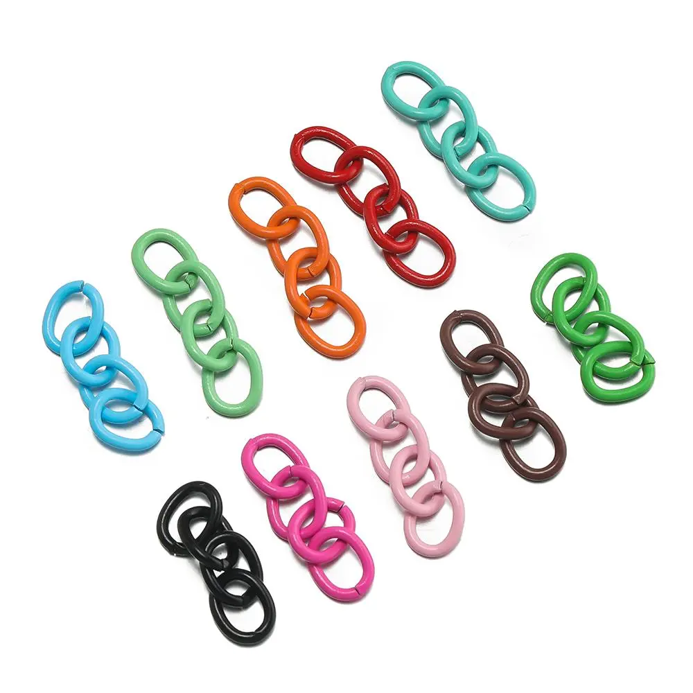 30pcs/Lot 2.7cm Iron Colorful Extension Chains Extender Tail Chains for DIY Bracelet Necklace Jewelry Making Supplies