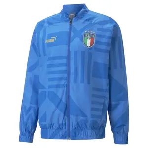 PUMA Mens Figc Home Prematch Jacket Soccer Cleats Lightweight - Blue PUMA Mens Figc Home Prematch Jacket Soccer Cleats Lightweight - Blue