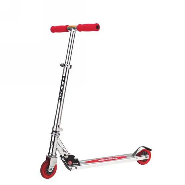 Razor Foldable Kick Scooter (Model 13003A-RD) - Red, 23.75in x 4in x 7.25in, 6 lbs, 98mm Urethane Wheels, ABEC 5 Bearings, for Ages 5+, Sports & Outdoor Fitness Scooter Equipment, Patented Rear Fender Brake, 98 Mm Urethane Wheels