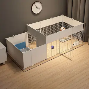 Cat Cage for Home Use, Easy Assembly Large Space with Toilet Area, Dog Fence for Kittens, Small Isolation Barrier, Empty Cat Crate