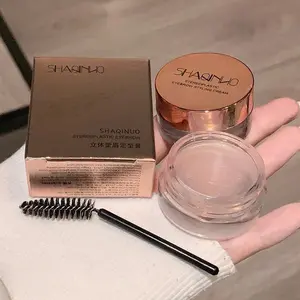 Stereoplastic Eyebrow Styling Cream with Brush Set, 2pcs/set Eyebrow Styling Cream with Eyebrow Brush, Long Lasting Eyebrow Makeup Kit, Eye Brow Makeup Product, Eyebrow Makeup Gel