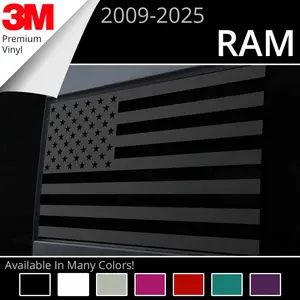 BocaDecals Pre-Cut Rear Middle Window American Flag Decal For 2009-2025 Dodge RAM 1500/2500/3500