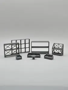 1:64 Scale 3D Printed Diorama Accessories Set | Furniture & Rim/Tire Racks for Diecast Displays (Cars & Figures Not Included)