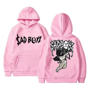 Sad Boyz Hoodie Pink Graphic – Angel Streetwear Pullover Sweatshirt, Double-Sided Design, Edgy Aesthetic for Men & Women, Trendy Unisex Casual Hoodie