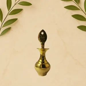 Arabic Kohl Brass Bottle Handcrafted with Mineral Powder Unique Design Ultra-Black Formula Smooth Application FDA-Compliant Cosmetic