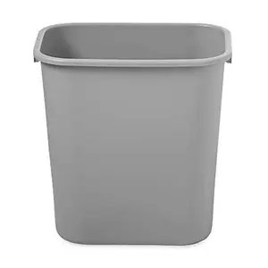 Rubbermaid Commercial Products Resin Wastebasket/Trash Can, 7-Gallon/28-Quart, Gray, Plastic, for Bedroom/Bathroom/Office, Fits Under Desk/Sink/Cabinet
