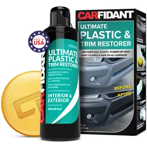 Carfidant Trim & Plastic Restorer Gel - Restores Faded and Dull Plastic, RubberVinyl - Care from UV & Dirt - Easy to Apply! cartrimrestorer