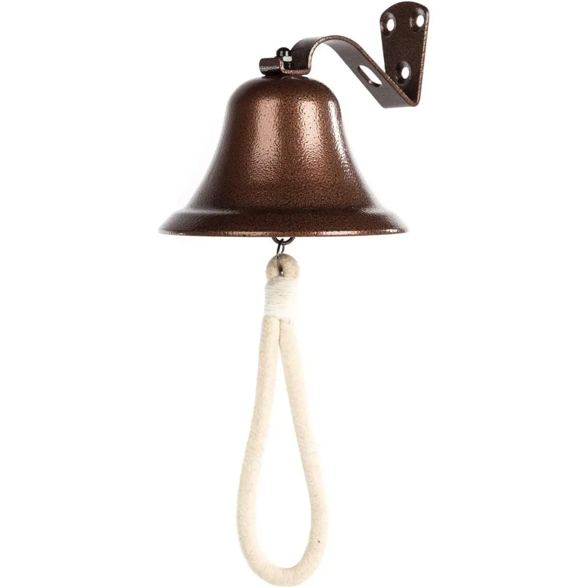 Hanging Bell Dinner Bell Outdoor Bell Bracket Mount Wall Bell Indoor Rope Bell Ship/Boat/Nautical/Door/School/Reception/Home/Church Bell(Copper)