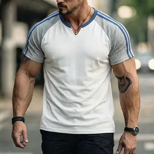 Men's Short-Sleeve T-Shirt - Menswear Top, High-End Casual, Raglan Sleeves, Loose Fit, Breathable